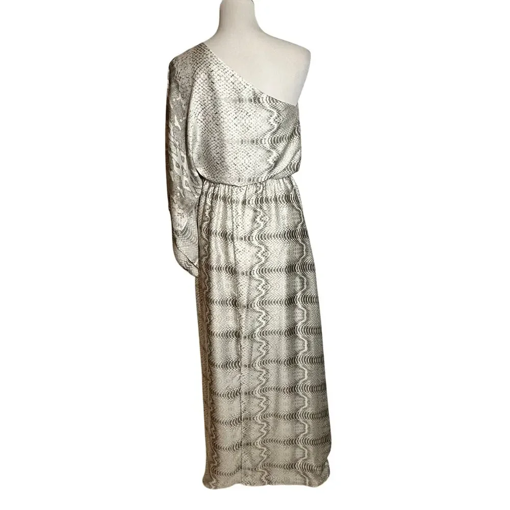 fab'rik Everly one Shoulder Snake Print Maxi Dress Sz S NWT - Picture 3 of 9
